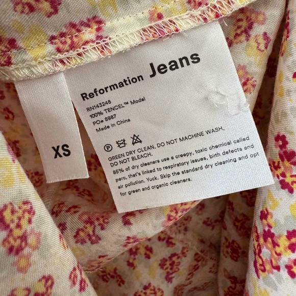 Reformation Floral Midi Dress in Cream and Pink - Picture 10 of 10